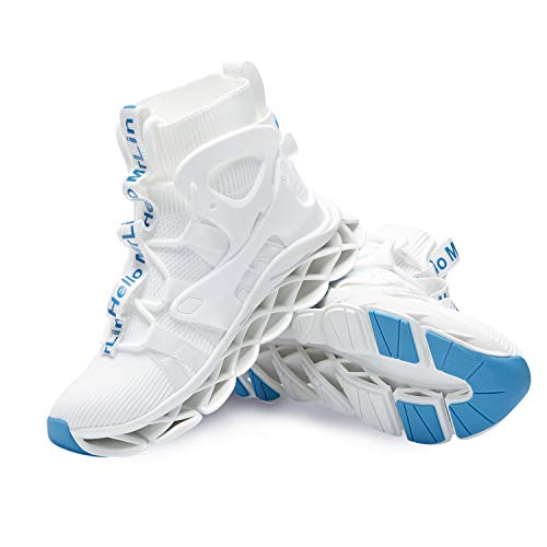 Hello MrLin Men's Running Shoes Slip On Athletic Blade Sock Sneakers Hip Hop Tennis Fashion White steampunk buy now online