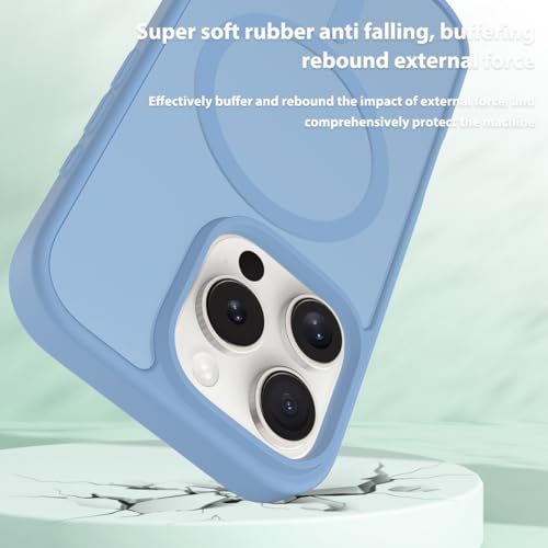 Image of for iPhone 16 pro Case [Compatible with Magsafe] Translucent Matte Phone Cover, [10 FT Military Grade Drop Protection] Slim Durable Shockproof Protective Bumper (Light Blue, iPhone 16 Pro)