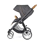 Gesslein 860000 Kinderwagen Set Smiloo Fun mit Wanne, Sportwagen, Buggy, Große Räder, Air+ EVA-/ Luftreifen, Kunstledergriffe cognac, phantom grau meliert, 440110860000
