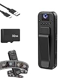 Videoregistratore portatile a infrarossi per visione notturna, mini videocamera indossabile 1080P, con obiettivo ruotabile di 180°, per ciclismo, sport, viaggi e attività all