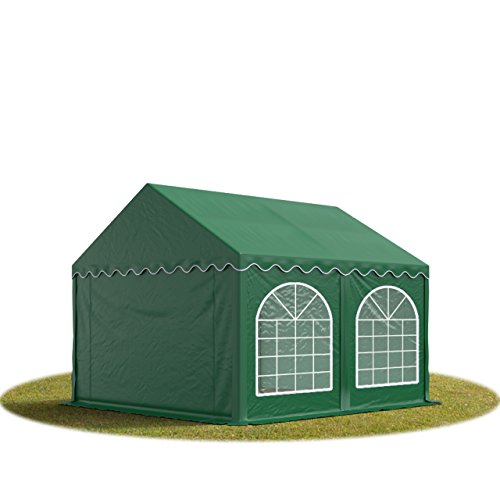 TOOLPORT Tendone per Feste e Eventi 3x3 m Gazebo Matrimonio - Bianco - Molte Misure - Premium Verde Scuro