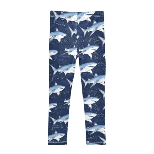Girls Leggings Shark Ocean Wave Soft Toddler Leggings for Girls Kids Pants Size 4T-10T2