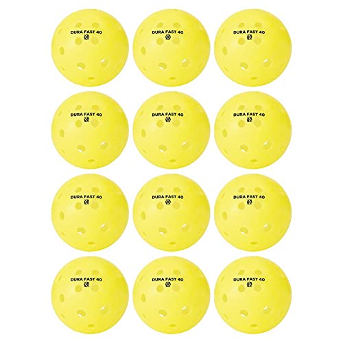Dura Fast 40 Pickleballs | Outdoor Pickleball Balls | Yellow | Dozen/Pack of 12 | USAPA Approved and Sanctioned for Tournament Play