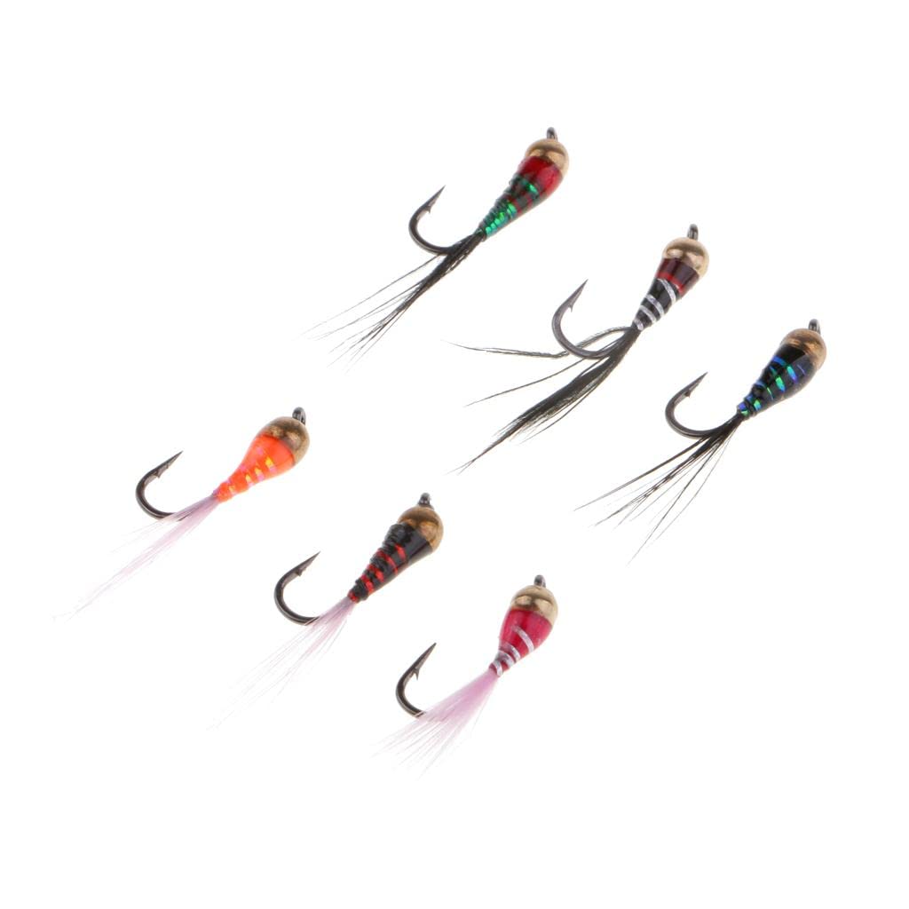 Enakshi® 6pcs Brass Bead Head Epoxy Nymph Flies Fast Sinking Fly Fishing Trout Lure|Sporting Goods | Fishing | Baits, Lures & Flies | Flies-image-6