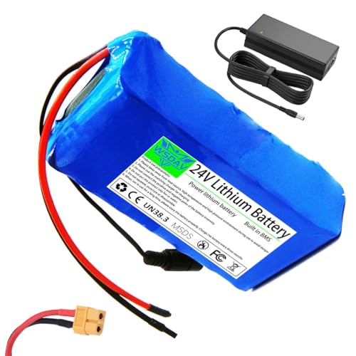 WSDAV 24ボルトポータブルリチウムイオンバッテリー24V 4Ah 6Ah 8Ah 10Ah 12Ah防水PVCリチウムバッテリー、0-300Wモーター変換キット用充電器付き,24v 4ah（Amazon）