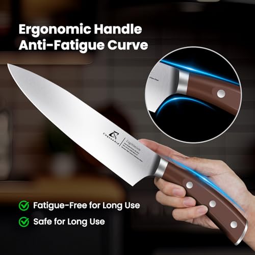 Image of CoquusAid Knife Set, Upgrade 15 Pcs Knife Block Set with Widened Ventilated Slot, German Stainless Steel Kitchen Knives Set with Sharpener, Professional Chef Knives Set, Full Tang Ergonomic Handle