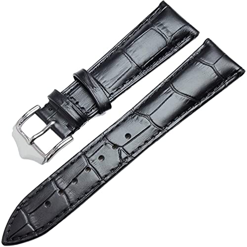 Bracelet de montre en cuir véritable marron ou noir pour hommes et femmes