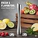 Stainless Steel Cocktail Muddler Bar Tool - 8 Inch Metal Drink Muddler for Mojito & Old Fashioned - Ergonomic Fruit Masher with Diamond Head for Bartender & Home Bar (Silver, Brushed Finish)