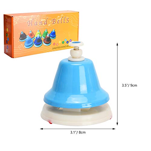 Facmogu Desk Bells, 8 Notes Diatonic Metal Hand Bells, Rainbow Music Bells, Musical Learning Teaching Percussion Instrument, Holiday Birthday Gift #TOP6