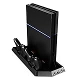 MP power @ Soporte vertical estación de carga con ventilador enfriador para Sony Playstation 4 PS4 console