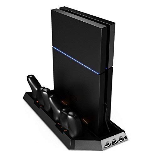 MP power @ Soporte vertical estación de carga con ventilador enfriador para Sony Playstation 4 PS4 console