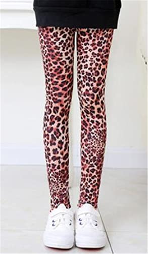 Fyclemt Kids Toddler Baby Girl Christmas Leggings Clothes Elk/Reindeer/Wave Stripe Print Long Yoga Pants Trousers For Little Girls (Leopard, 6-7 Years) #TOP3