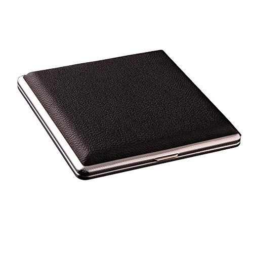 MINGZE Pitillera, Cuero de Marco de Metal Caja de Cigarrillos Estuche para Porta Cigarrillos Delgado Fácil de Llevar, Prefecto para Usted o como...