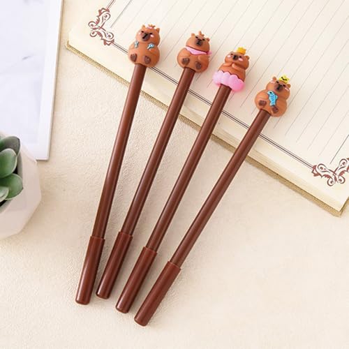 MOZXIRZ 8 Pcs Cute Capybara Gel Pens Negro 0.5mm miniatura 2