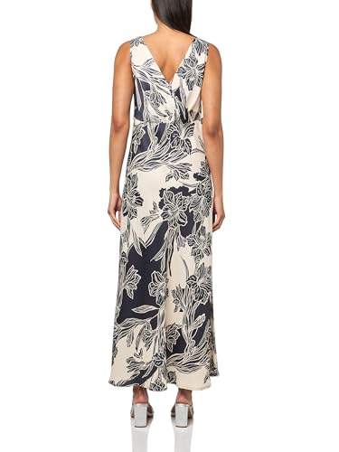 H HALSTON Women's Sleeveless V-Neck Satin Dress2