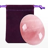ZHIYUXI 2.4' Rose Quartz Crystal Healing Stone Pink Gemstone Palm Stone Meditation Gift 1PC