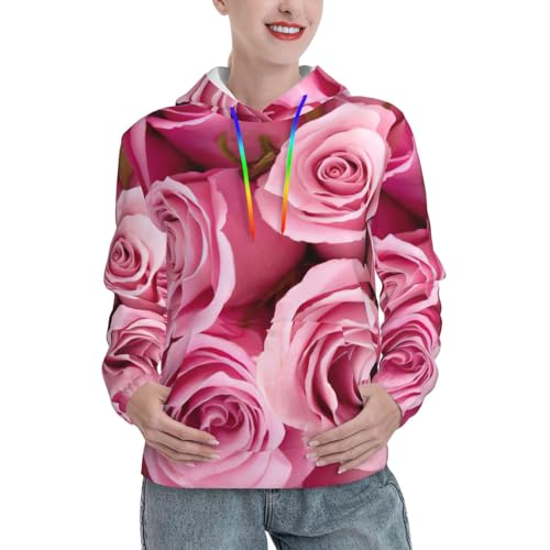 Sweat à capuche graphique imprimé rose : fini le froid d'automne avec sa poche kangourou