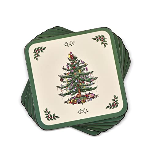 Spode Weihnachtsbaum-Untersetzer mit Fester Rückseite, 6 Stück Cover