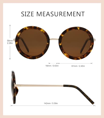 Image of Joox Oversized Round Sunglasses for Women, Retro Polarized Sun Glasses with UV Protection