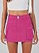 ANRABESS Cargo Skirt Women Button Mini Skirt with Pocket Y2k Bodycon 2025 Trendy Denim Jean Short Skirts Hot Pink X-Large