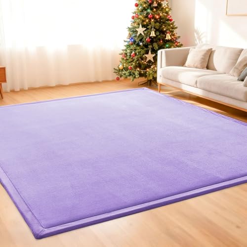 Tapis antidérapant violet en velours éponge résolvant le problème des sols froids - 2