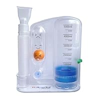 BC Respivol - Volumetrischer Inspirationstrainer, 5000 ml, One Ball Spirometer für Atemübungen
