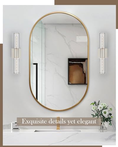 Image of 2 Pack Brushed Nickel Bath Vanity Light Fixtures, Indoor Wall Sconce Light with Cylinder Clear Glass Shade, Modern E26 Elegant Bathroom Wall Mounted Lighting for Bedroom Living Room Porch