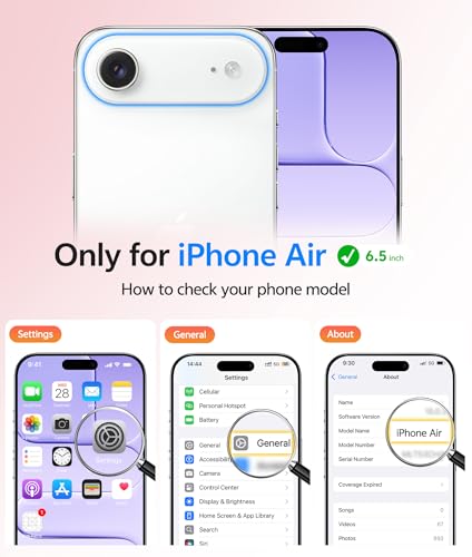 Image of FNTCASE for iPhone Air Case: [Compatible with Magsafe] Translucent Matte Cases with [Full Camera Protection] [Screen Protector] Military Grade Shockproof Protective Phone Cover - Light Purple