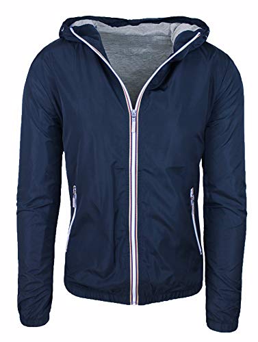 Veste homme printemps été bleu XXXXXXL imperméable décontractée avec capuche