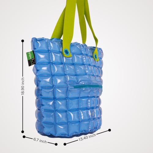 Bolso de mano inflable para mujer azul XL miniatura 5