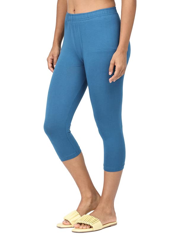 Image of Robinbosky Premium Stretchable Cotton Capri Legging for Women | Suitable for Formal wear & Casual wear | High-End Elastic Makes. The Leggings Squat Proof and Durable for Travel, Yoga, & Workout.