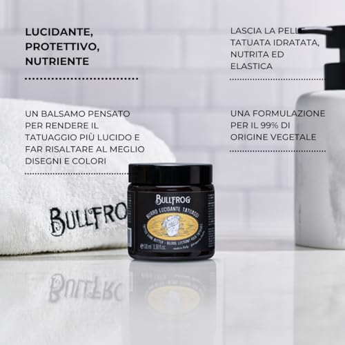 Bullfrog Burro Lucidante Tatuaggi – Idratante E Nutriente, 99,1% Ingredienti Naturali, Fragranza Nocciola, Cacao E Miele, Finish Luminoso E Protettivo, 100 Ml - 3