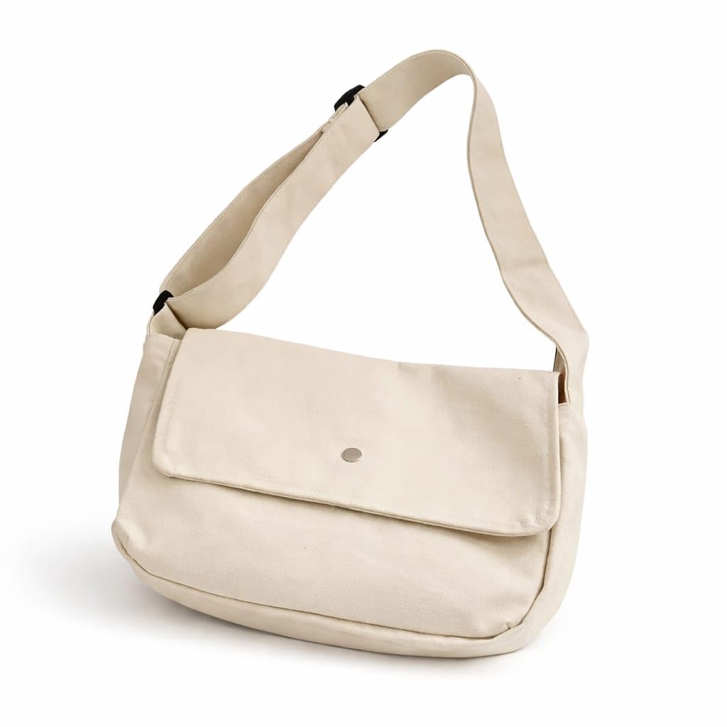 Canvas Crossbody Shoulder Bag, Minimal Stylish Design, Everyday Casual Messenger Bag with Adjustable Strap-picture-23