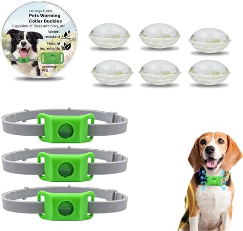 Tags for Dogs, Natural Collar for Dog, Waterproof Design, Adjustable Size for Small Medium and Large Dogs (Green*3)