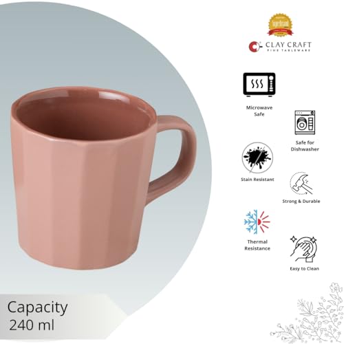 Image of Clay Craft Fine Ceramic Armada Lilac Coffee Mug Set of 6, Cups for Tea & Coffee, Mug Set, Gift Set, Elegant Design for Home and Kitchen and Can Be Gifted to Your Loved Ones On Any Occassions