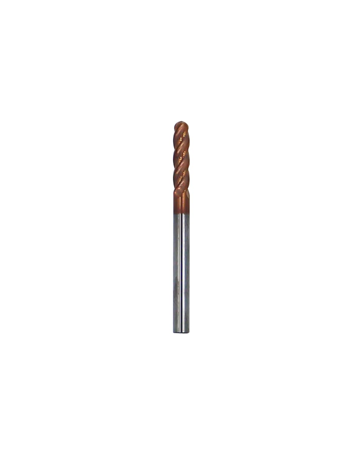 1/8" Carbide Ball Nose End Mills, TISIN Coated, 4 Flute, End Mill Bits for Alloy Steels and Hardened Steels, 1/8" Cutting Diameter- 5pcs