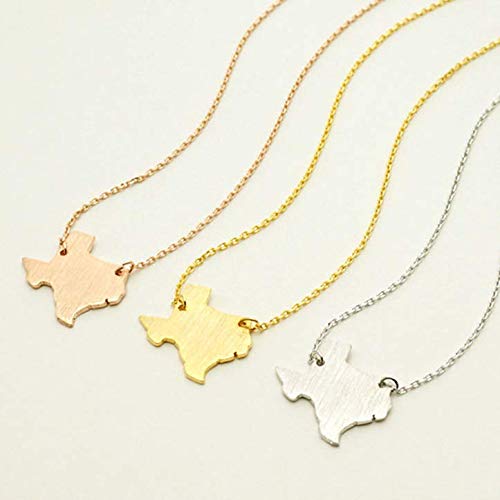 Yinlin Charm Country Map Texas State Alloy Necklace(Silver) #TOP3