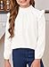 blibean Girl Fall Blouse Ruffle Long Sleeve Tops Tween Kid Solid Tee Shirt Casual Semi Formal Western Outfit Spring Fashion Party Clothes Size 12 14 Year Old White