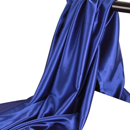 Satin de soie haut de gamme bleu saphir 150 cm de large au mètre