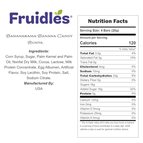 Fruidles Bananarama Banana Candy Runts, Hard Candy Treats, Kosher Certified, Family Size Party Bag (Yellow Banana Runts, Half-Pound) - Thumbnail 2