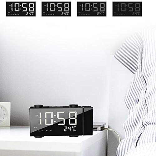 Pedkit Despertador com projeção digital LCD e rádio-controle meteorológico sem fio Relógio com estaç