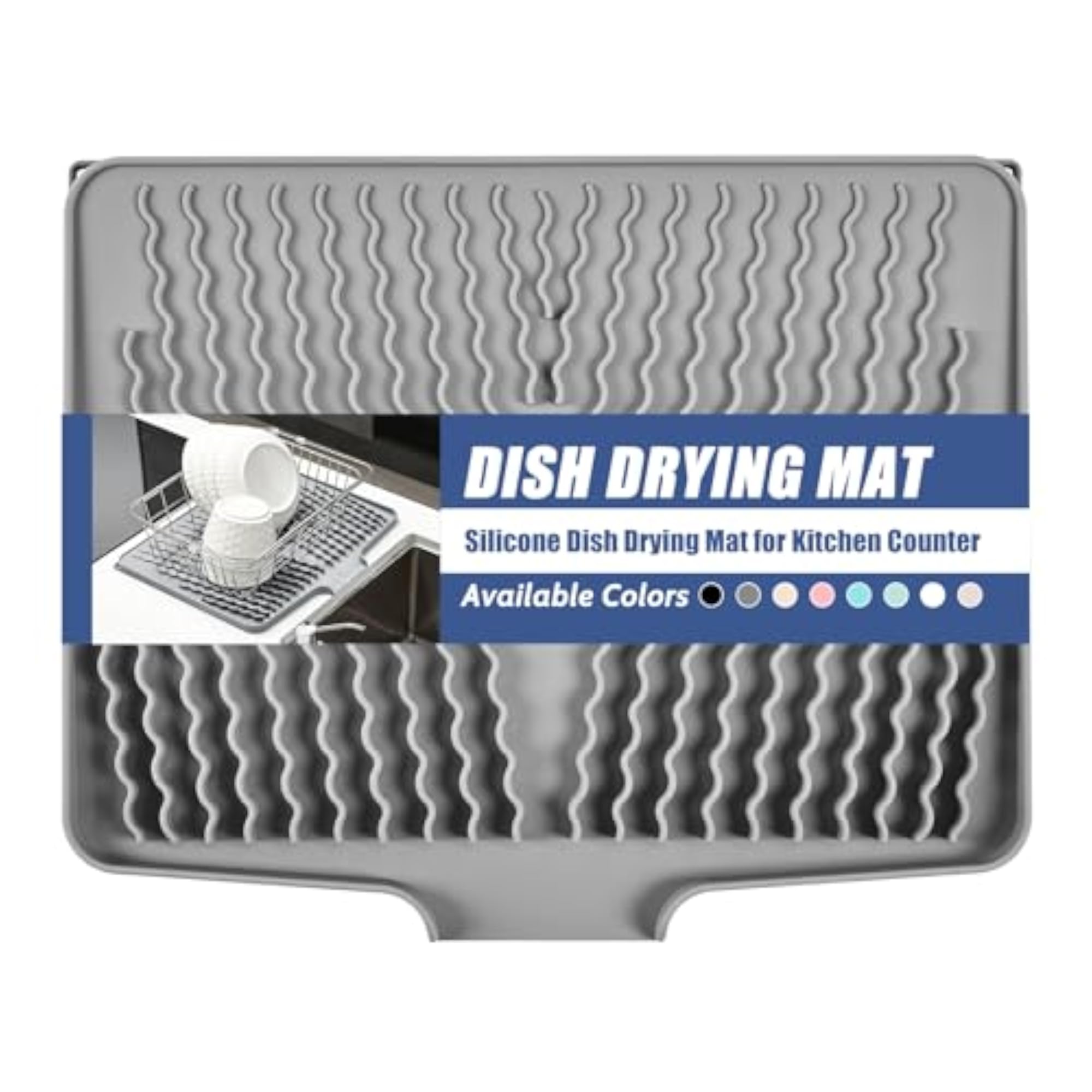 Silicone Dish Drying Mat for Kitchen Counter, Practical Kitchen Accessory