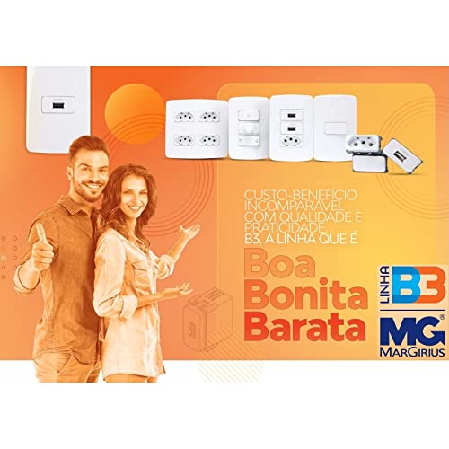 Tomada Dupla 20a 2p+t 4x2 250V Branca Margirius B3