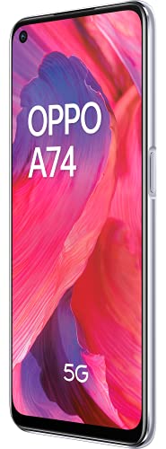 OPPO-A74-5G-Pantalla-649-FHD-90Hz-6-GB-RAM-128-GB-Almacenamiento-Qualcomm-Snapdragon-480-5G-Cuadruple-camara-48822-MP-5000-mAh-con-Carga-rapida-de-18-W-Plata-Version-ESPT