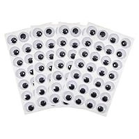 TOAOB 4 Sheets Googly Eyes Stickers Self Adhesive Wiggle Eyes 18mm Plastic Craft Sticker Eyes for DIY Crafts Scrapbooking Decoration