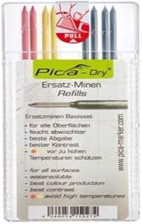 Pica Dry Pencil Refills for 3030 Markers 2 x Red, 2 x Yellow, 4 x Black 4020