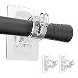 BelleVive 2 Piezas de Soportes para Barra de Cortina sin Taladro, Soporte de...