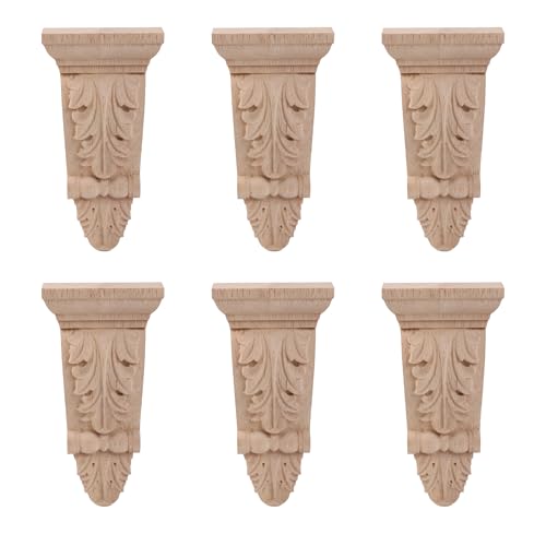 BQLZR Unpainted Wood Carved Applique Onlay for DIY Furniture 3.15