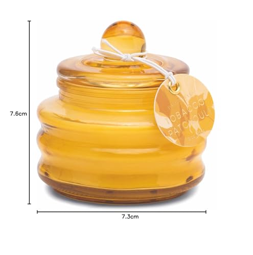 Paddywax Scented Candles Beam Collection Small Artisan Luxury Glass Jar Candle with Lid, 85g, Ochre - Tobacco Patchouli - Image 2