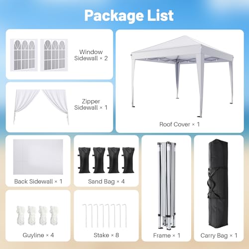 Driftalia 10x10 Pop Up Canopy with Full Sidewalls